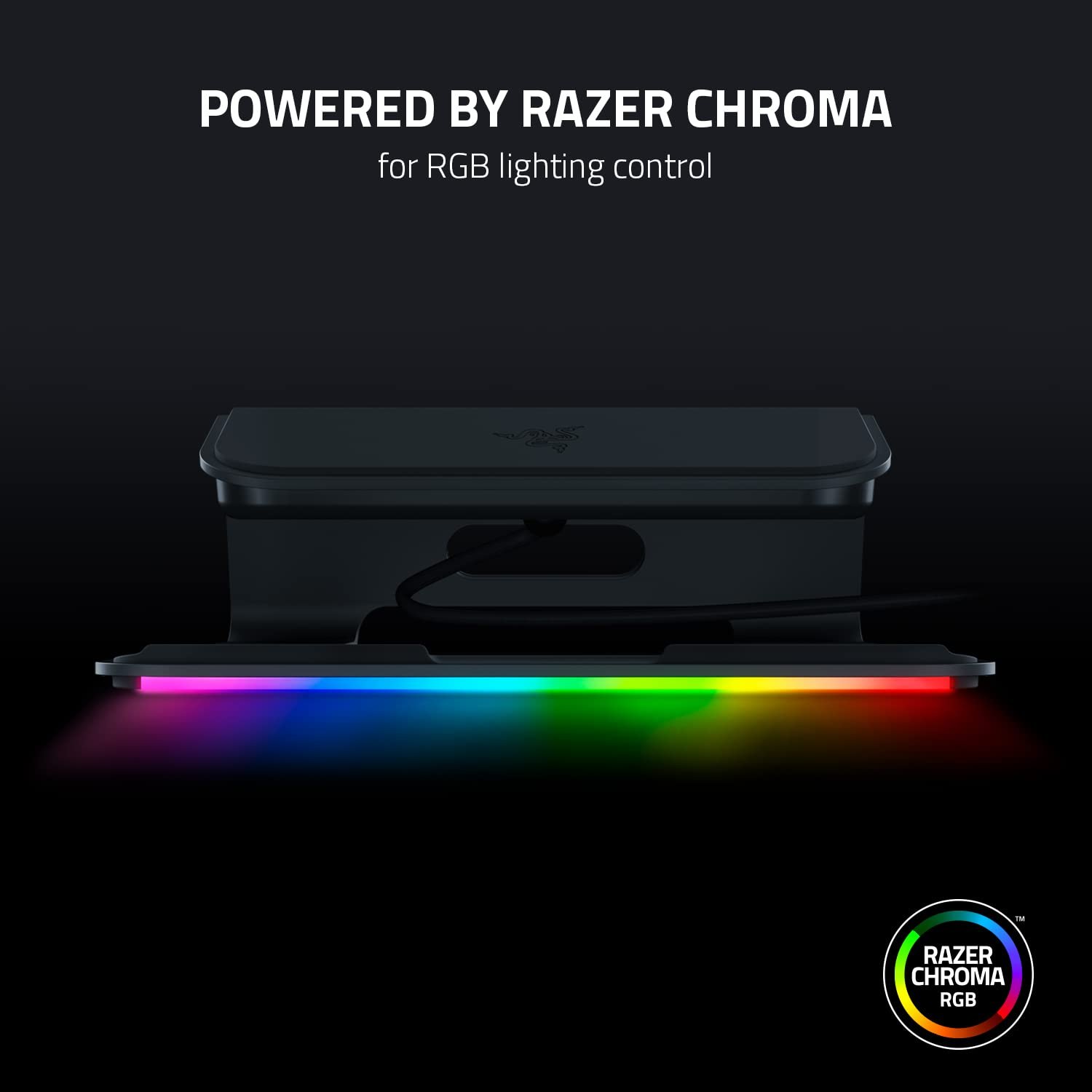 Подставка для ноутбука Razer Chroma V2: Настраиваемая Chroma RGB подсветка - Эргономичный дизайн - Анодированный алюминий - 4 порта USB-C - Матовый черный, фото №3