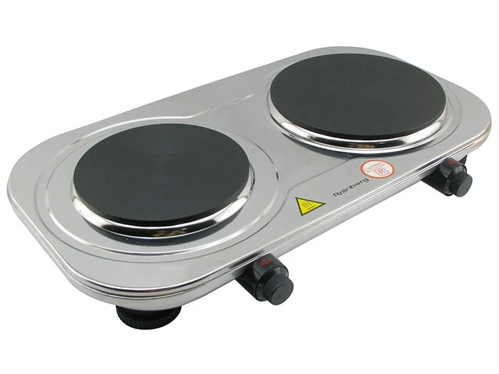 Плита электрическая Rainberg RB-007 настольная двухкомфорочная 3500 Вт 5 режимов работы Серая, фото №1