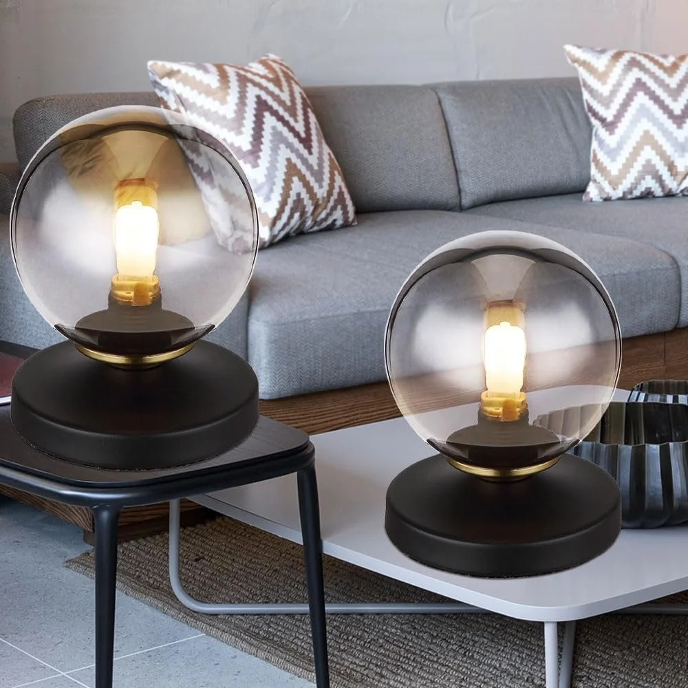 Настольная лампа Reading Lamp Металл Стекло Дымчатый Черная Латунь 1x G9 10 x 13 см, фото №5