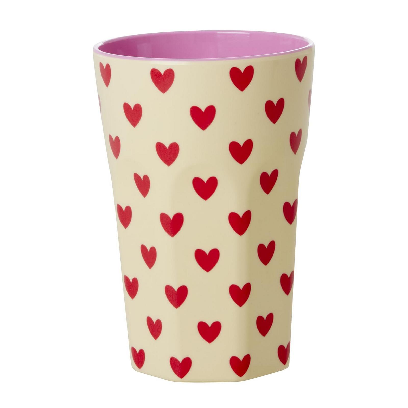 Кружка Rice Melamine, Средняя, Darling Hearts Print, Детская кружка, Кружка для кемпинга, Посуда для кемпинга, Кружка для напитков, Меламиновая посуда, Небьющаяся, Без BPA, 400 мл, фото №1