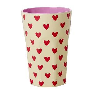 Кружка Rice Melamine, Средняя, Darling Hearts Print, Детская кружка, Кружка для кемпинга, Посуда для кемпинга, Кружка для напитков, Меламиновая посуда, Небьющаяся, Без BPA, 400 мл - Фото 1