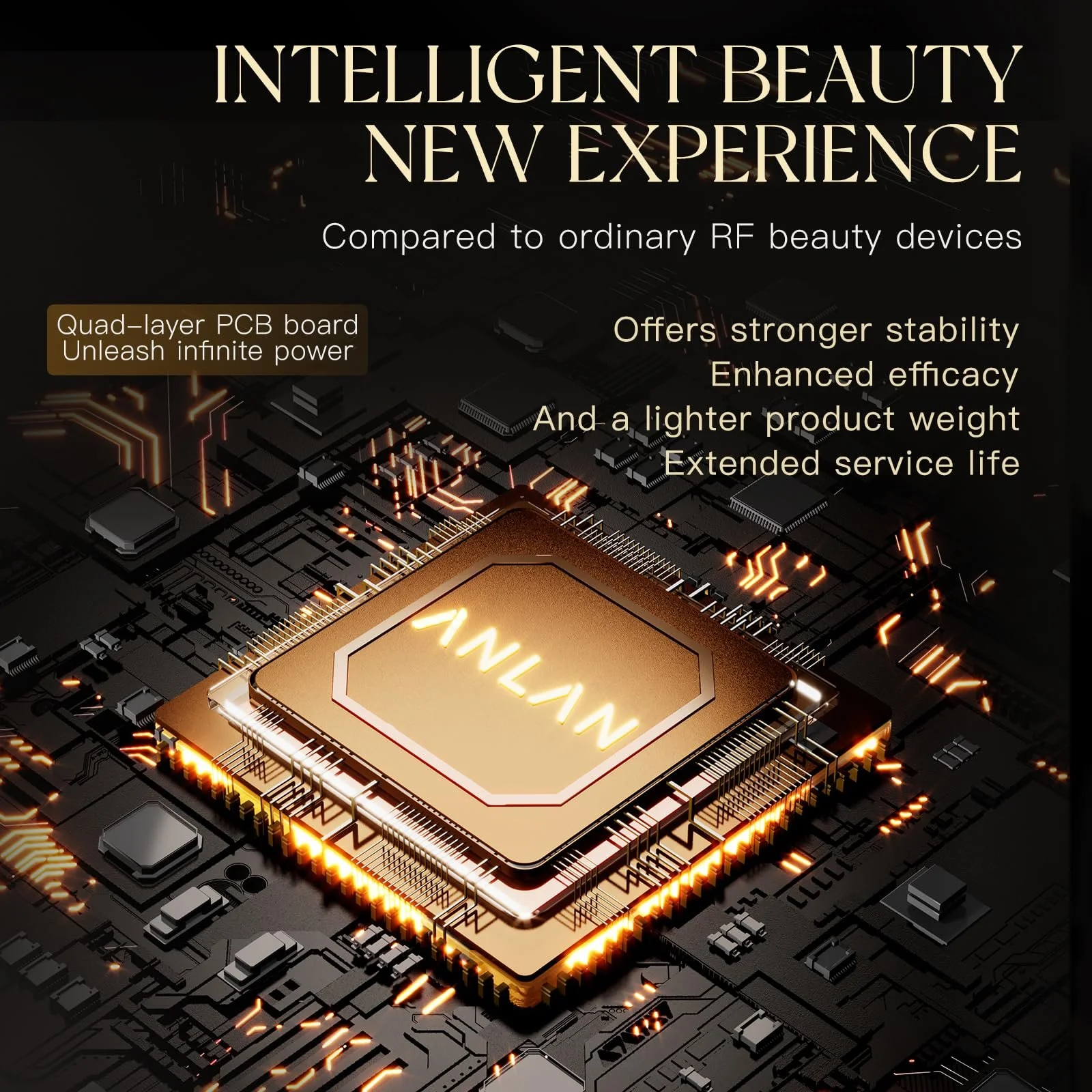 Масажер для обличчя ANLAN 18K Gold 5 в 1 RF EMS Мікроструми Світлотерапія, фото №6