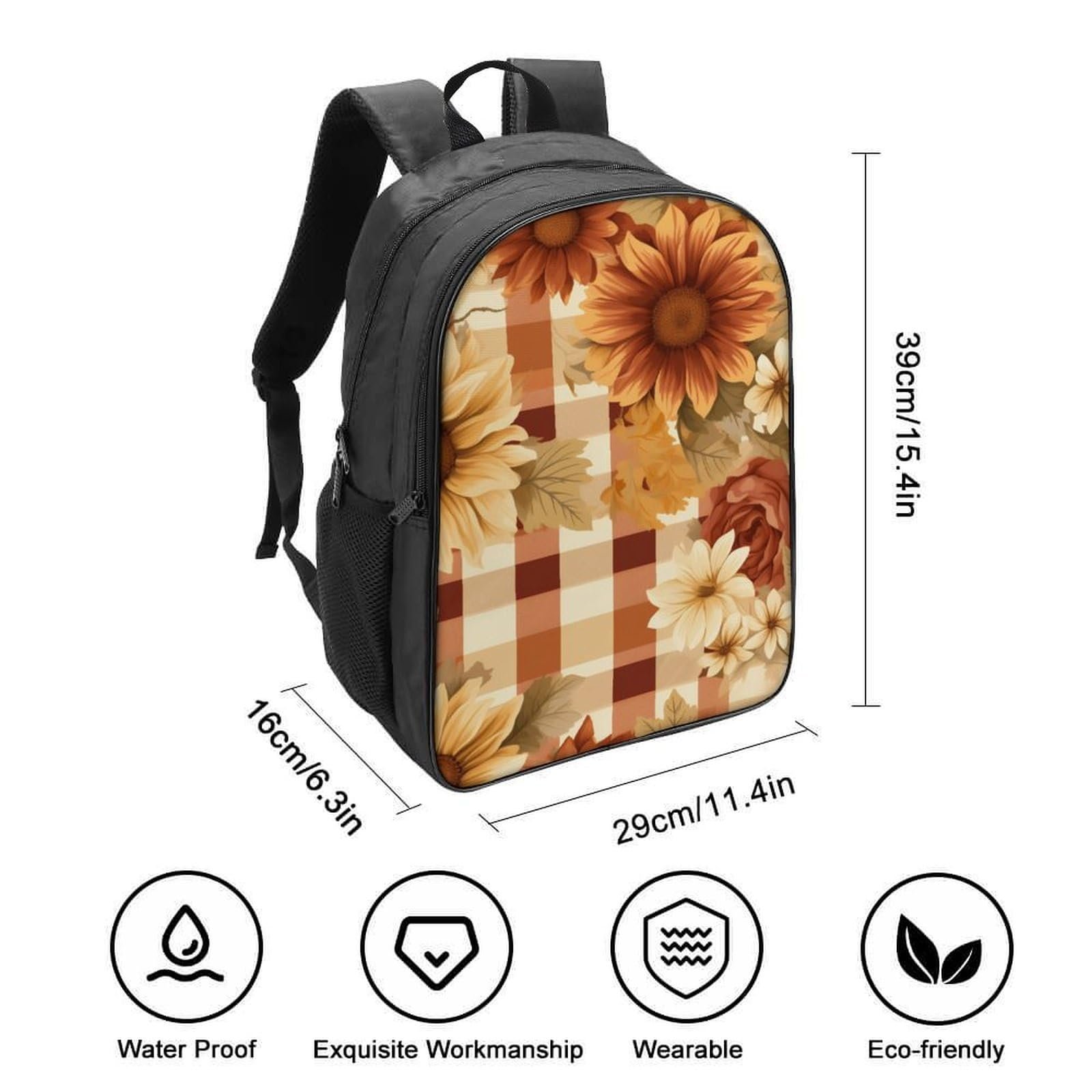 Рюкзак DPEOANEBN Flower шкільний для дівчаток та хлопчиків, ергономічний, для підлітків, 40x28x16 см, фото №2