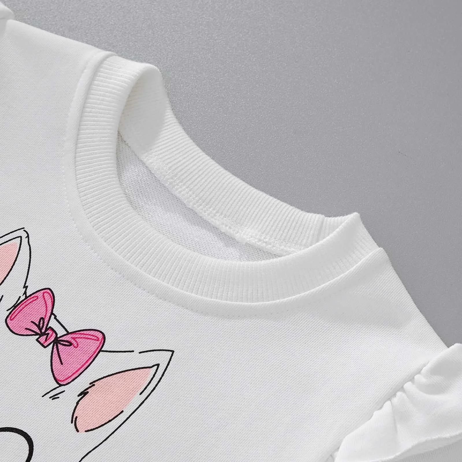 Дівчачий світшот Generisch з круглим вирізом, принтом котів, довгими рукавами, бавовняний, фото №7