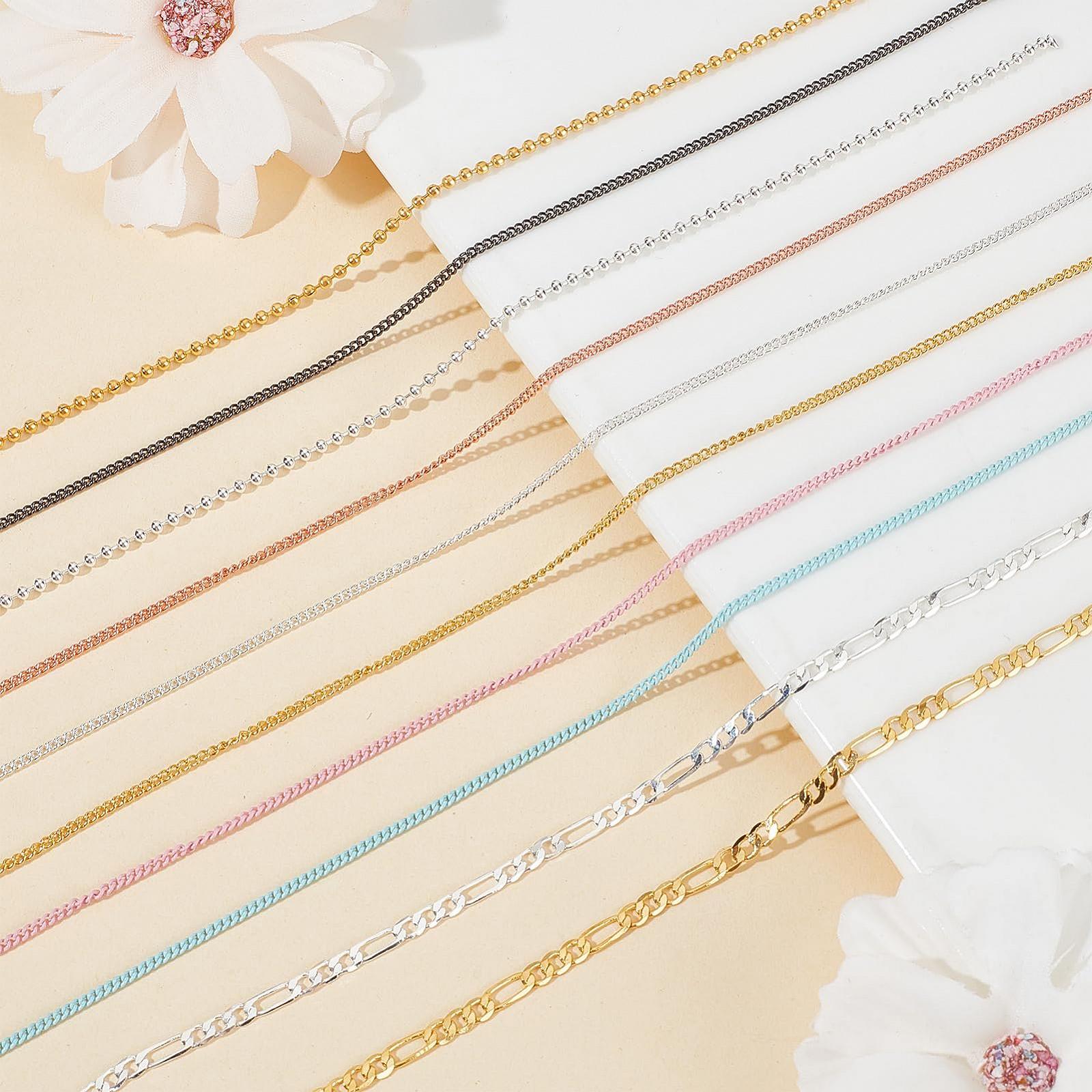 Цепочки для дизайна ногтей NICENEEDED 12 полосок, металлические цепочки для ювелирных изделий для ногтей с коробкой, панк украшения для ногтей, цепочка для украшений ногтей, фото №3