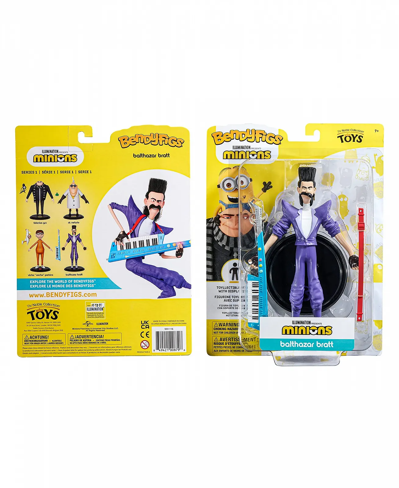 Колекційна гнучка фігурка The Noble Collection BendyFigs Minions Balthazar 19 см з підставкою та аксесуаром, фото №4