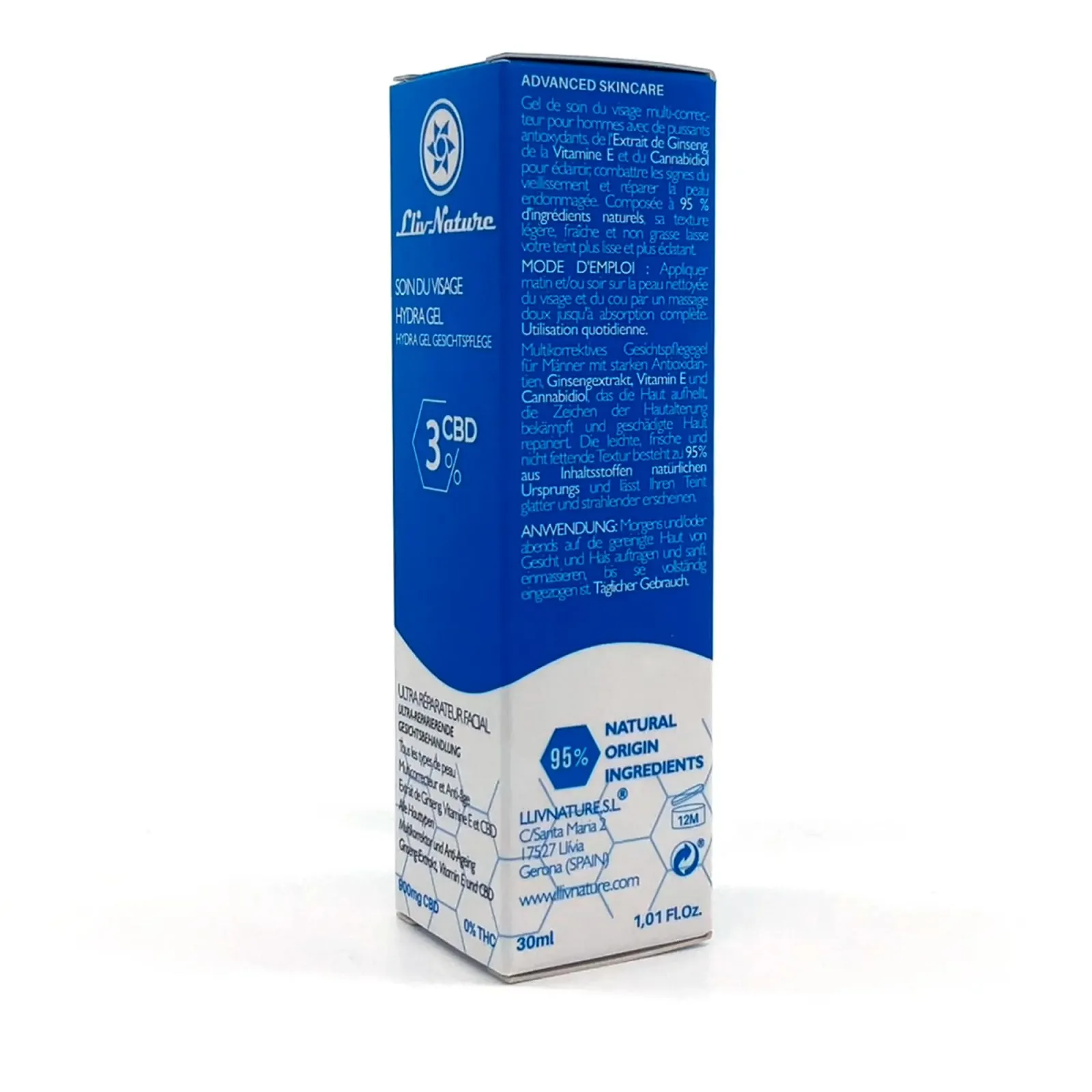 Крем для обличчя Ultra Face Repair відновлювальний 30 мл 900 мг CBD Ginseng Extract Vitamin E, фото №4