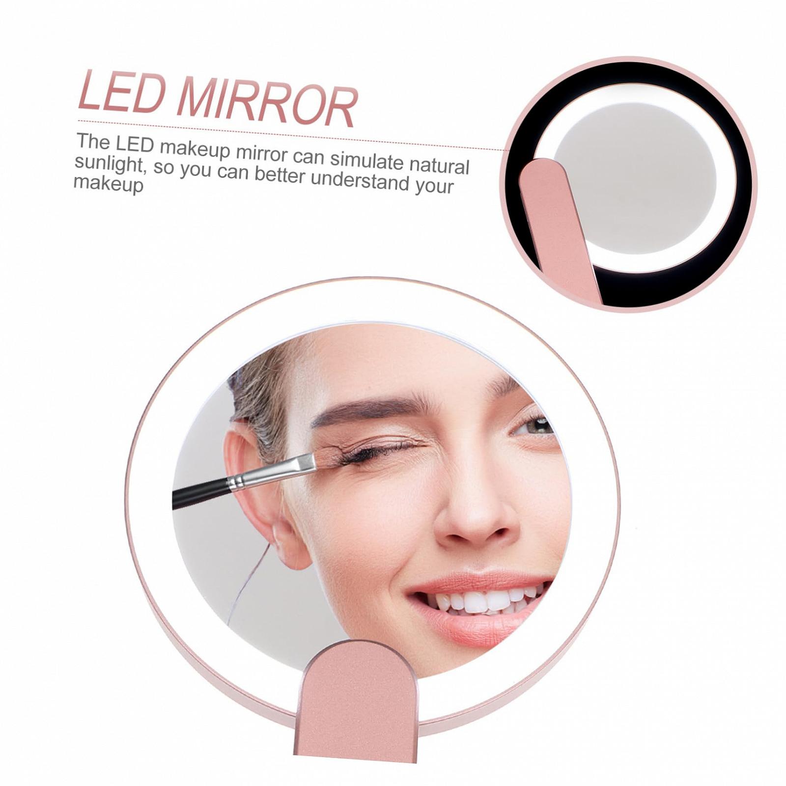 Ручное зеркало Angoily 2 STK Beleuchteter Серебристый, фото №2 Ручное зеркало Angoily 2 STK Beleuchteter Серебристый, фото №2