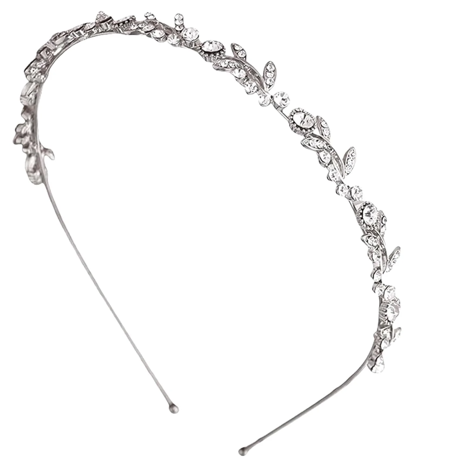 Обруч для волосся з кристалами Срібний Листя Весілля, фото №1 Обруч для волосся з кристалами Срібний Листя Весілля, фото №1