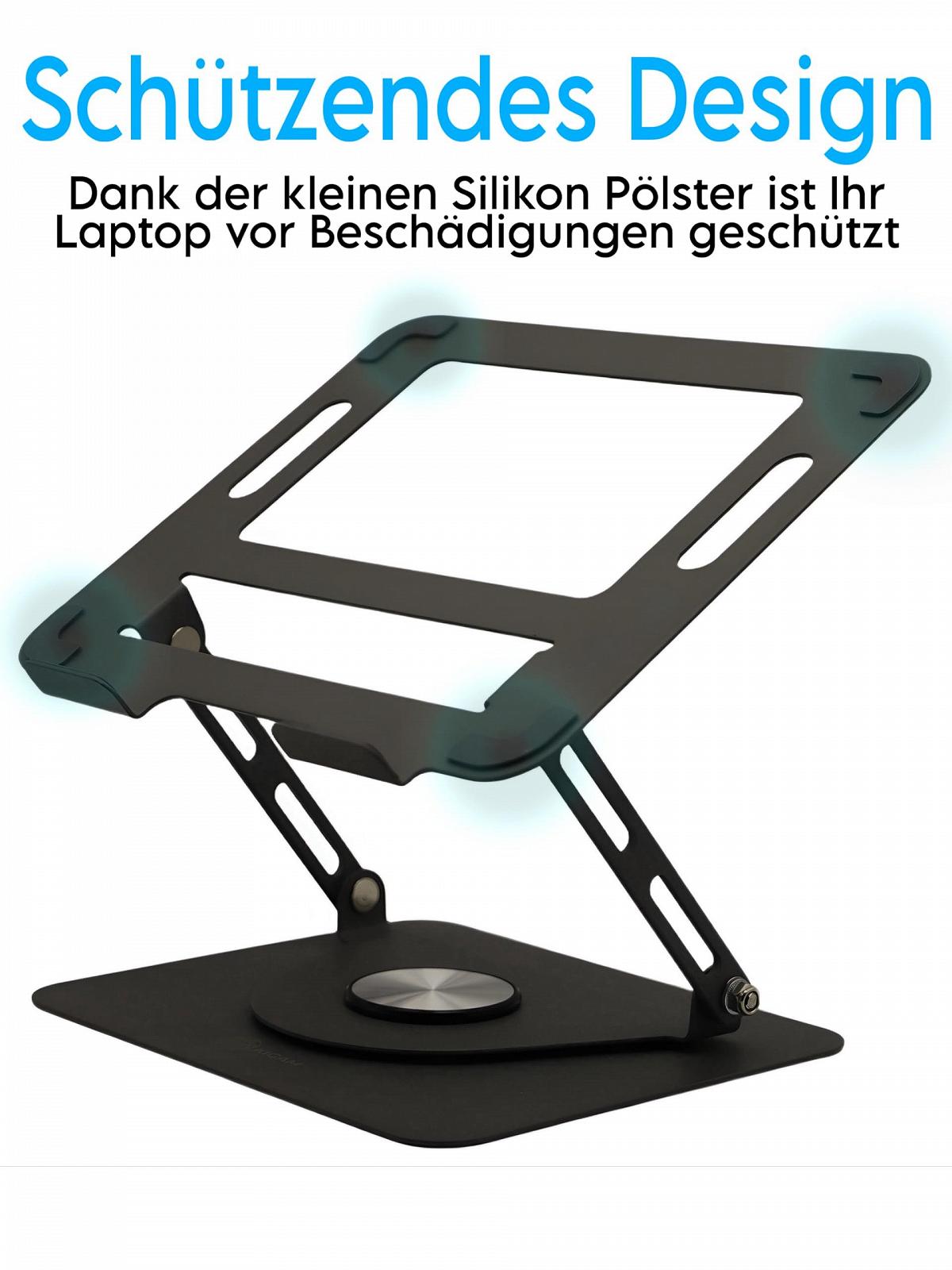 Підставка для ноутбука Kigam, що обертається на 360 градусів, регульована по висоті, ергономічна портативна, фото №4