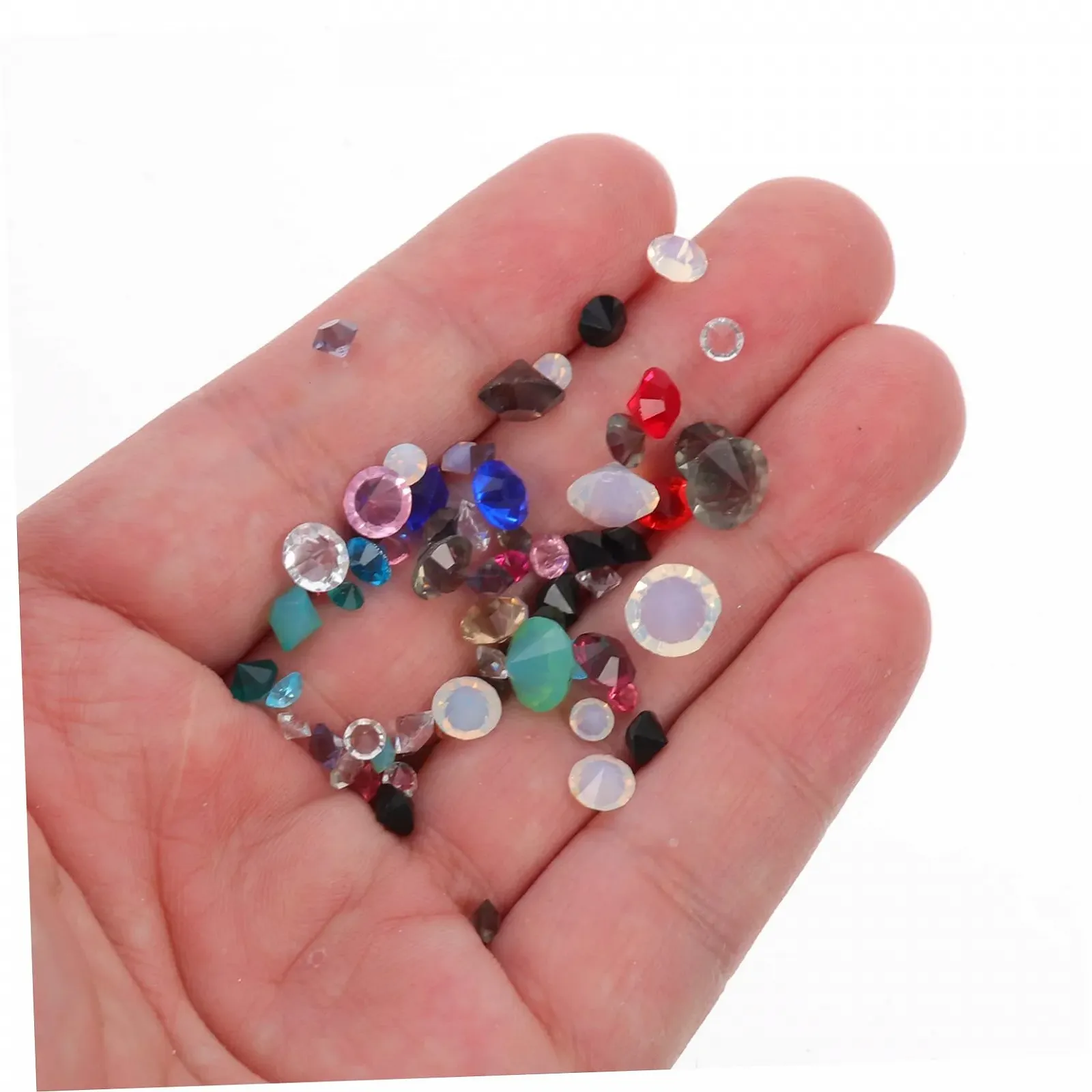 Аксессуары для гелевых ногтей COHEALI 1 пакет стеклянные бриллианты, стразы, разноцветные задние стразы для ногтей, фото №6