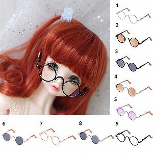 Очки Harilla 1/3 BJD Hippy Серебряная Оправа Прозрачные + 1/3 BJD Hippy Круглые Очки для Куклы Золотые Линзы synthetic.ua - Фото 1