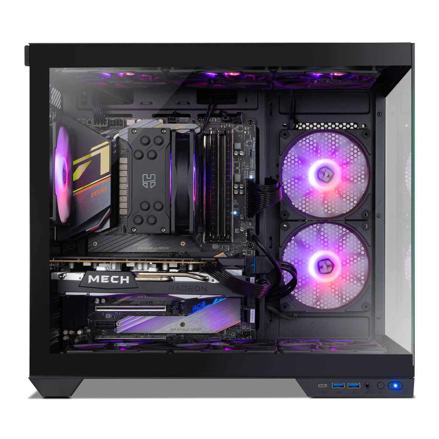 Корпус Nox Hummer Astra Neo / без БЖ / Mid-Tower / Без БП / ATX, M-ATX, ITX / USB Type-C / Панорамне стекло / Чорний, фото №7