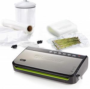 Вакуумний пакувальник Foodsaver FFS005X з інтегрованим зберіганням рулонів і вакуумні пакети FSB4802-I, 48 шт, 20.7 x 29.2 см synthetic.ua - Фото 1