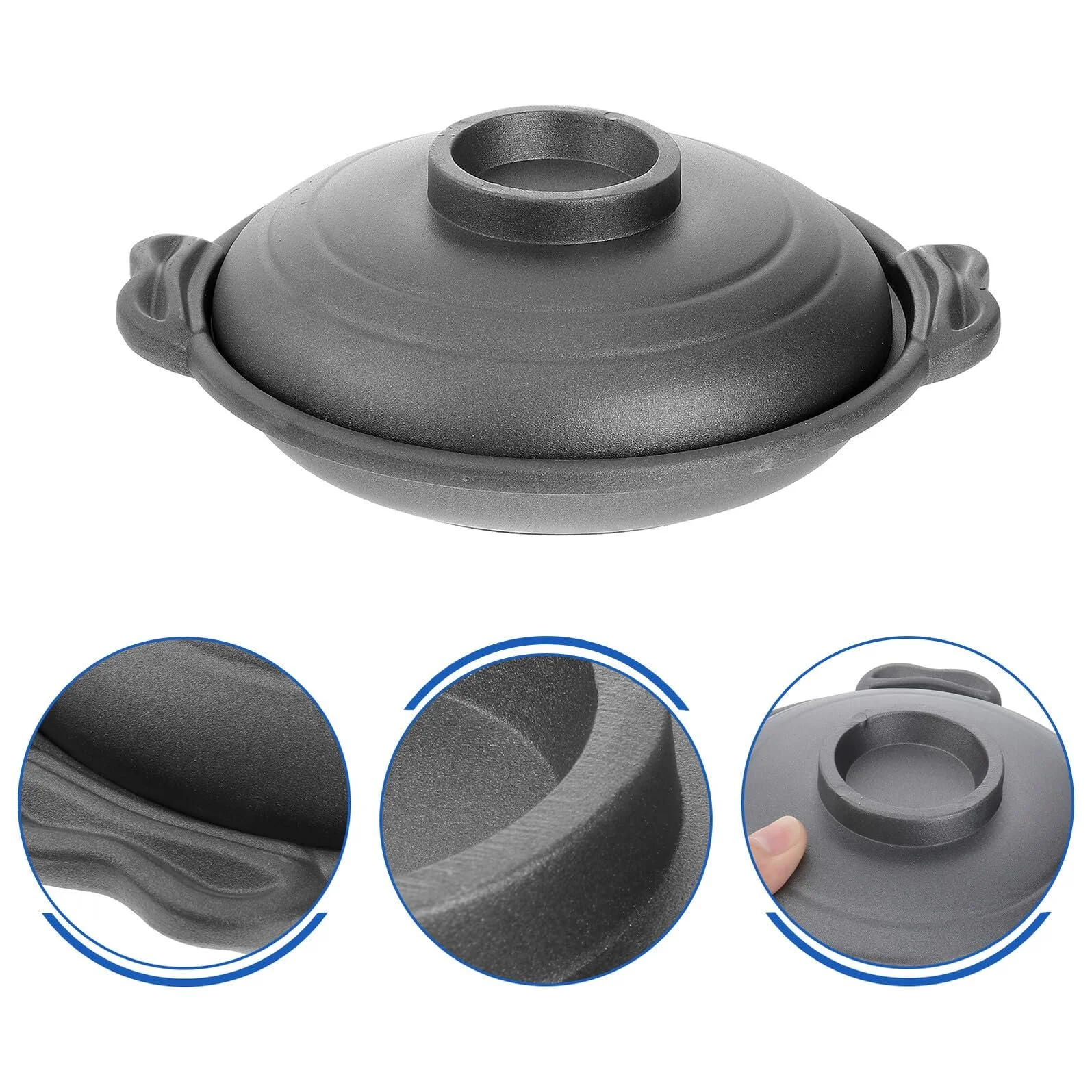 Каструля для тушкування BESPORTBLE Керамічна 18 см Антипригарна з кришкою, фото №7