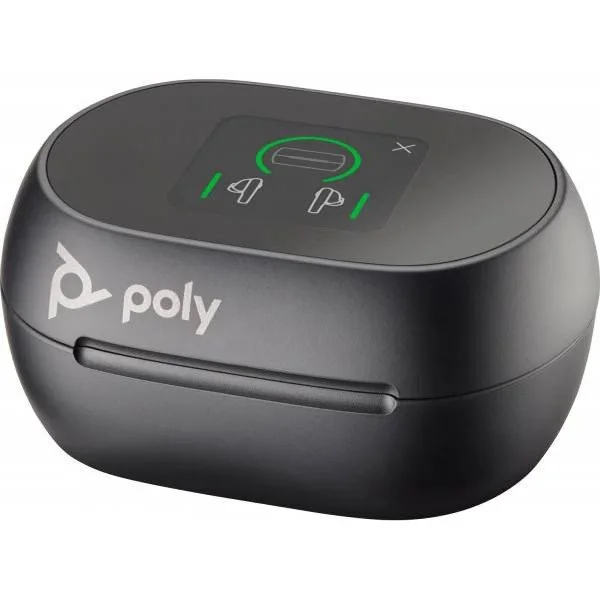 Бездротові навушники Poly Voyager Free 60+ UC / Bluetooth 5.3 / USB-A / USB-C / 3.5 mm Jack / Активне шумозаглушення / ANC / ENC / AAC / aptX / SBC / mSBC / Вологозахист IP54 / Швидка зарядка / До 15 годин роботи / Чорні, фото №5