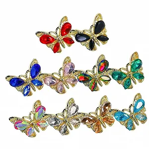 Наклейки на ногти FRCOLOR 20 шт. Аксессуары для ногтей Бабочки Ювелирные изделия для ногтей Аксессуары для ногтей Украшения для ногтей DIY Украшения для маникюра Циркон E Украшение 3D смола synthetic.ua - Фото 1