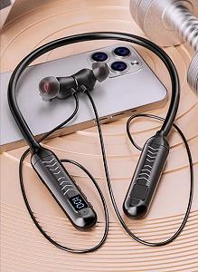 Беспроводные спортивные наушники на шею BT 5.3 Черные - Фото 1