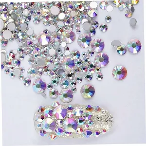 Стрази для нігтів Housoutil 2880шт кристали круглі плоскі декорації для нігтів synthetic.ua - Фото 1