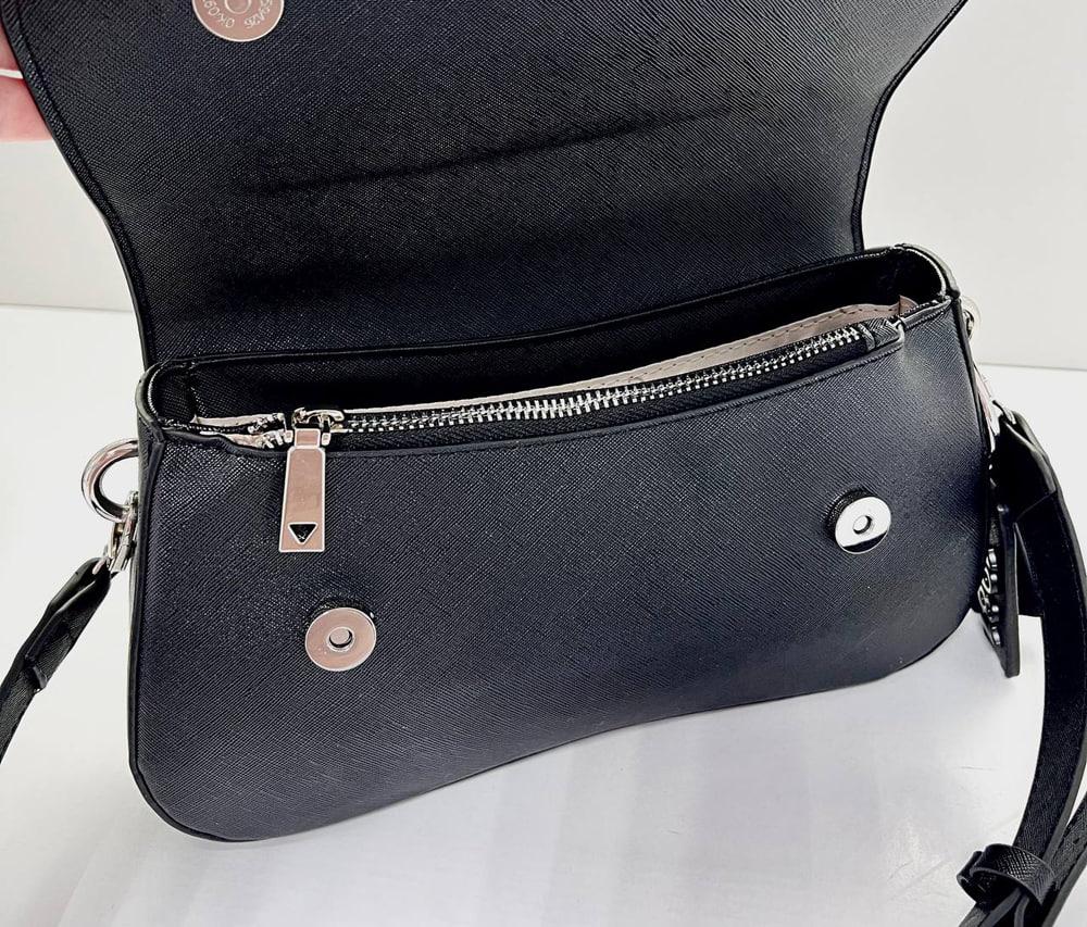 Женская сумка GUESS черная маленькая клатч качественная мини сумочка через плечо гесс, фото №4
