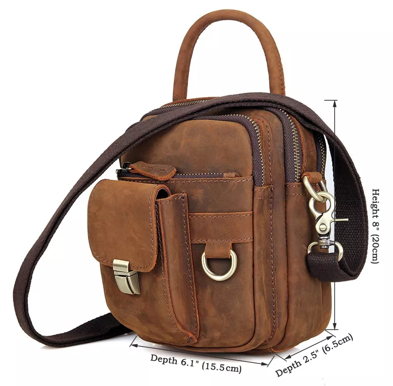 Сумка мужская Vintage 14416 в винтажном стиле Коричневая, фото №3