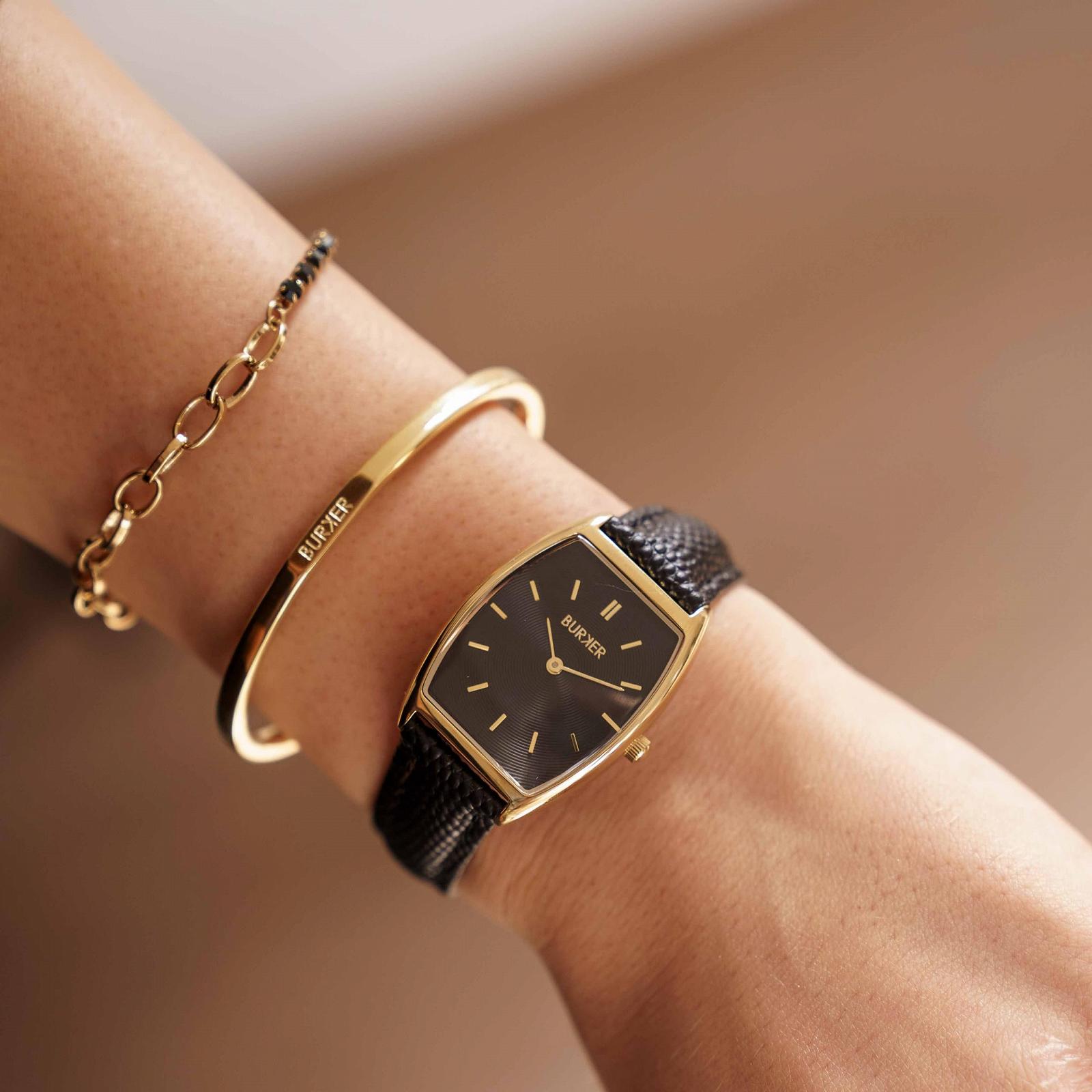 Женские часы BURKER Grace Овальные Аналоговые Кварцевые 25 мм Черная Кожа, Золотой Черный, фото №2 Женские часы BURKER Grace Овальные Аналоговые Кварцевые 25 мм Черная Кожа, Золотой Черный, фото №2