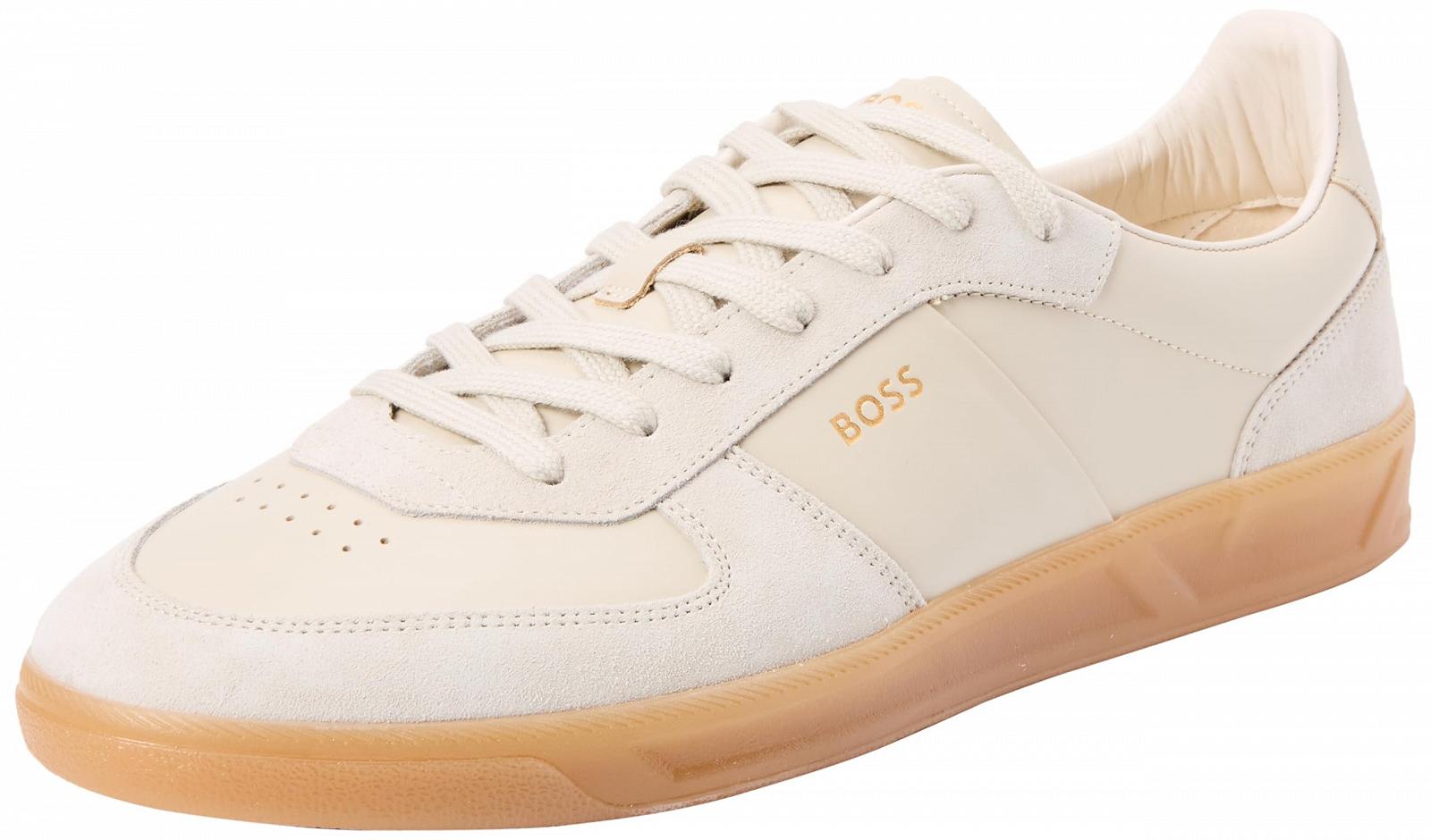 Кросівки BOSS Brandon Tenn замшеві та шкіряні з фольгованим логотипом, фото №1