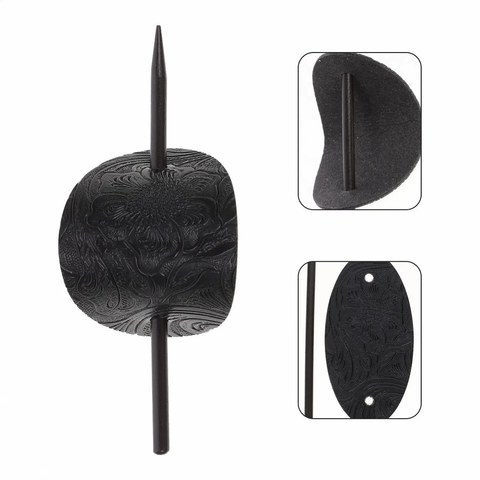 Заколка кожаная с палочкой - Заколка-гребешок из искусственной кожи овальной формы для хвостика - Заколка, фото №6 Заколка кожаная с палочкой - Заколка-гребешок из искусственной кожи овальной формы для хвостика - Заколка, фото №6