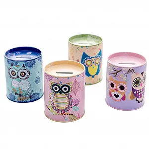 Скарбничка Creative Vintage Tinplate Cylinder Owl Geometric - Фото 1