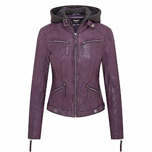 Кожаная мотоциклетная куртка с капюшоном Infinity Leather Classic женская - Фото 1