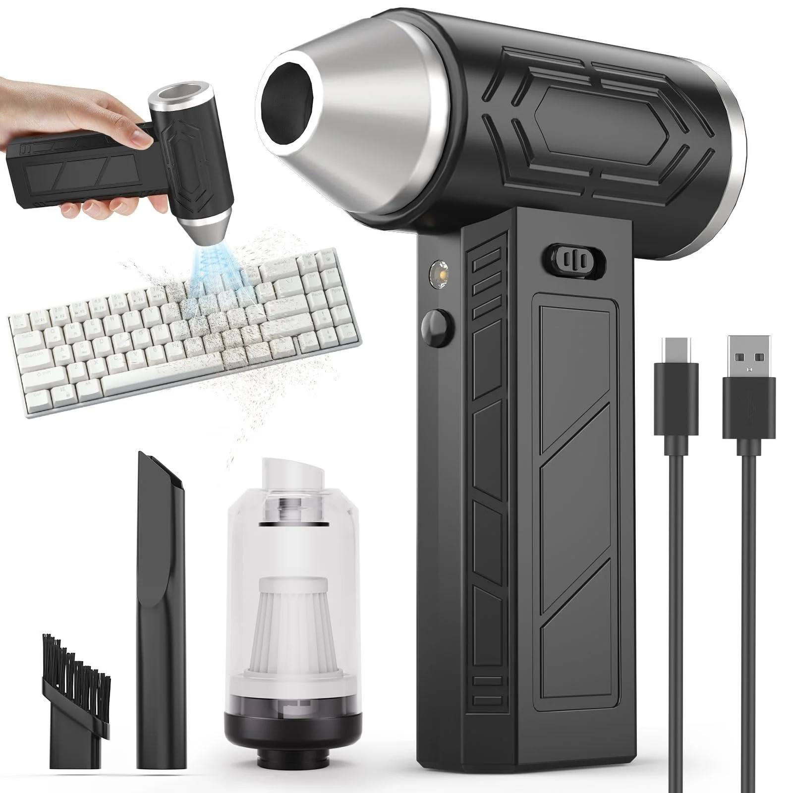 Електричний повітродувка та пилосос 2 в 1 150 000 RPM Cordless LED Flashlight, фото №1 Електричний повітродувка та пилосос 2 в 1 150 000 RPM Cordless LED Flashlight, фото №1