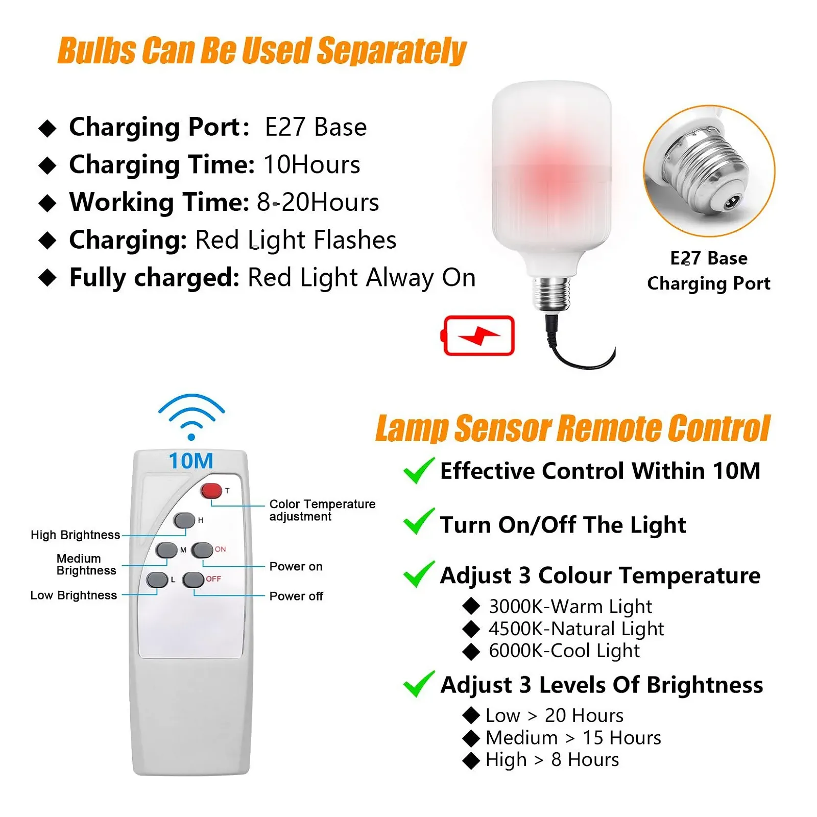 Настільна лампа Klighten 2 шт. Dimmable Rattan Bamboo Wood Wireless Battery 5500 mAh 7 Вт, фото №7