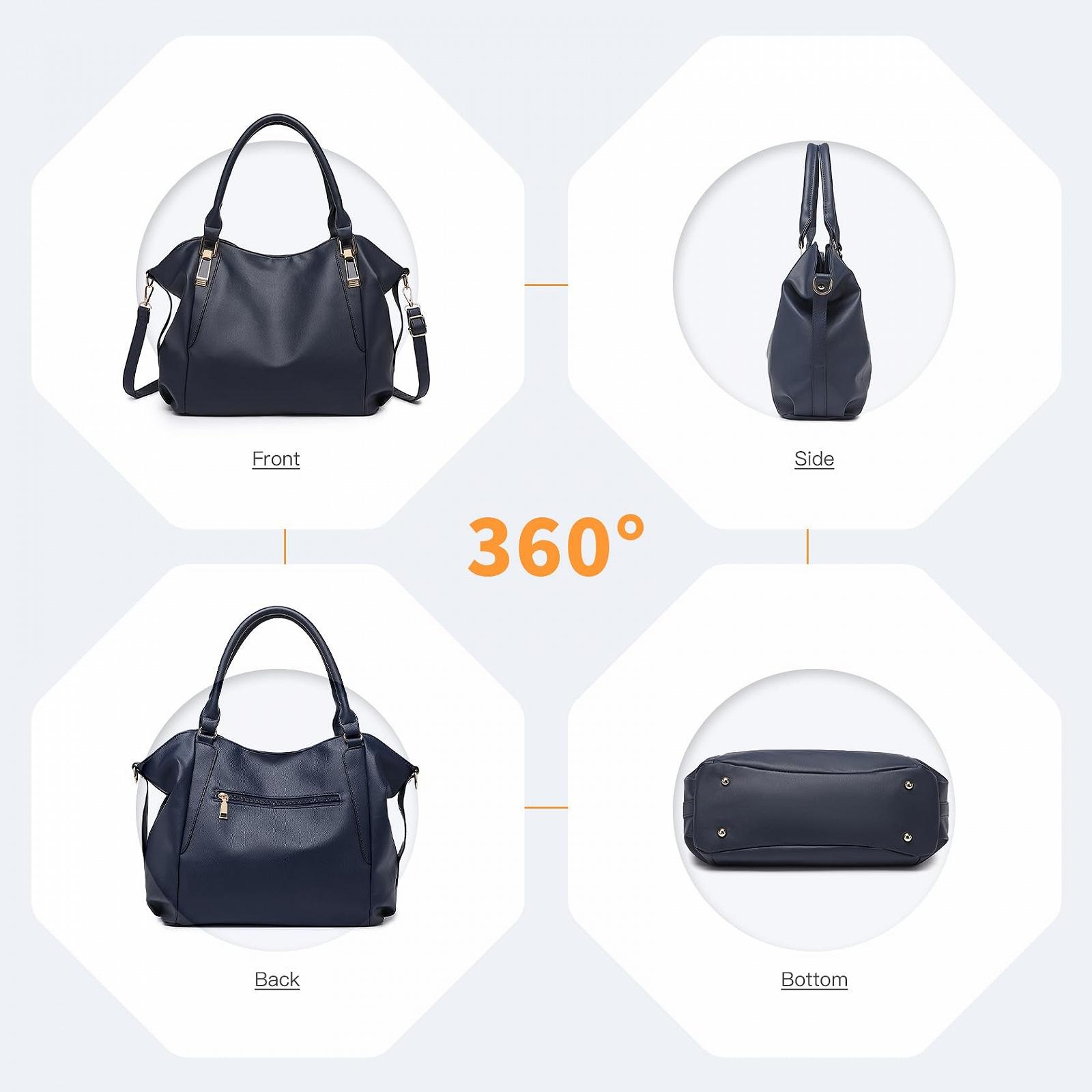 Сумка-тоут Miss Lulu Shopper, большая, женская, с ручками, мягкая кожа PU, средняя, сумка через плечо, фото №5
