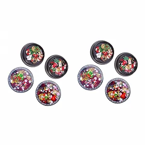 Украшения для ногтей FOMIYES Рождественские 8 коробок Бриллианты для ногтей Подвески для маникюра на пальцах ног Зимние украшения Каваи Подвеска для ногтей DIY Наклейки для ногтей 3D Декор из сплава - Фото 1