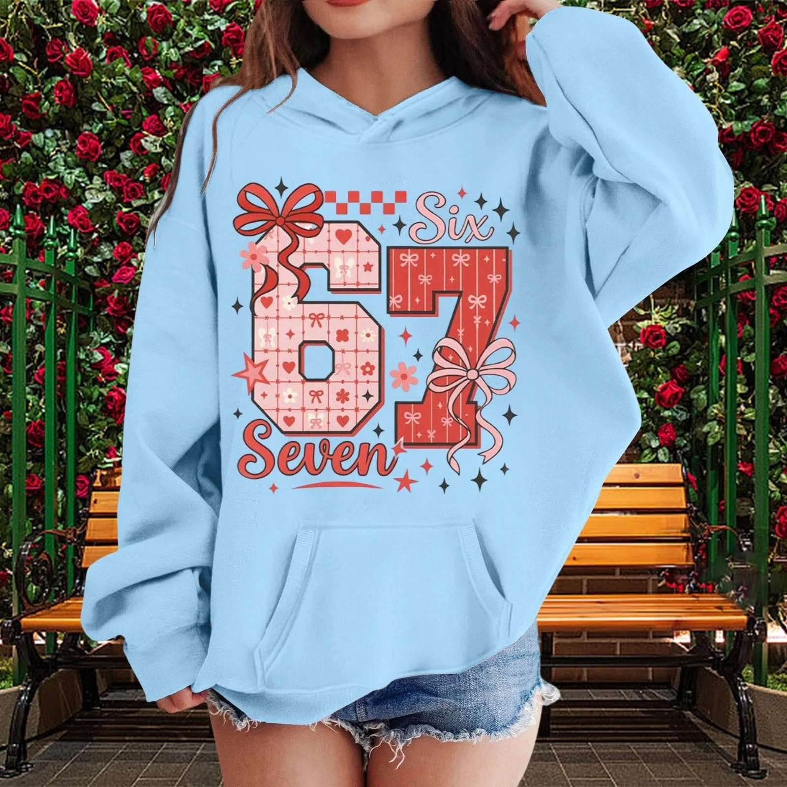 Толстовки с мемом 67, толстовка с длинными рукавами и капюшоном, свитшоты с 67 узорами, удобные, для девочек и мальчиков, уличная одежда, повседневная куртка, фото №3