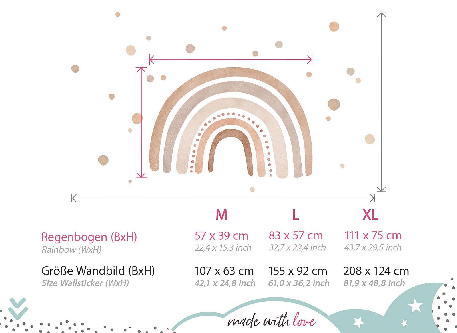 Наклейка на стену Little Deco DL5006 M Радуга с точками Коричневый, фото №3