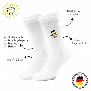 Теннисные носки True Statements Mr. Socks с персонализацией ">– Спортивные носки с немецким флагом, номером и именем ">– Носки для фанатов ЧЕ и ЧМ для мужчин, женщин и детей ">– Подарок для футбола и тенниса ">– Экологичные и удобные synthetic.ua - Фото 1