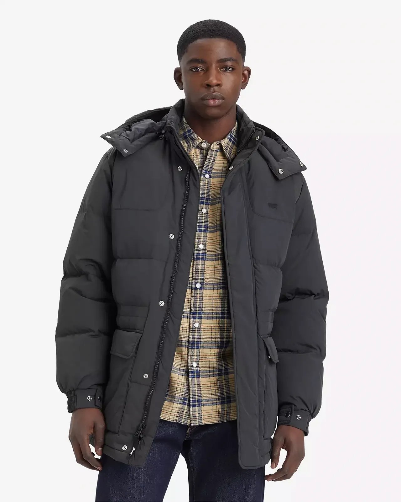 Чоловічий пуховик Levis - Rockridge Mid Puffer Jet Black - S, фото №2