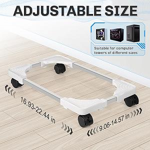 Мобильная Подставка для ПК Liitrton Регулируемая с 4 роликами Белая synthetic.ua - Фото 1