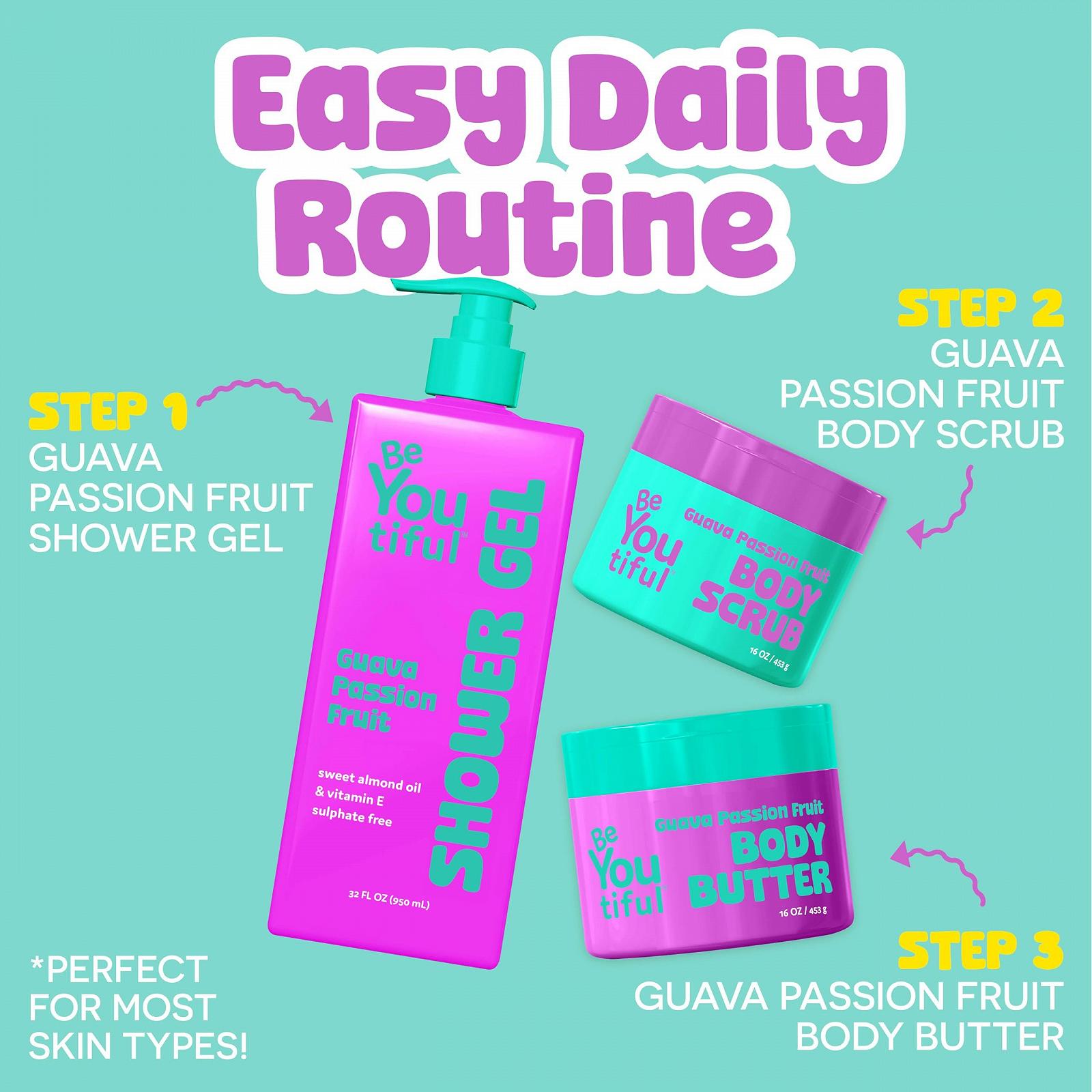 Гель для душу Beyoutiful Anim зволожувальний та підлітків відлущувальний з маракуєю та гуавою для чутливої шкіри з акне Cruelty Free, 1 шт., фото №5