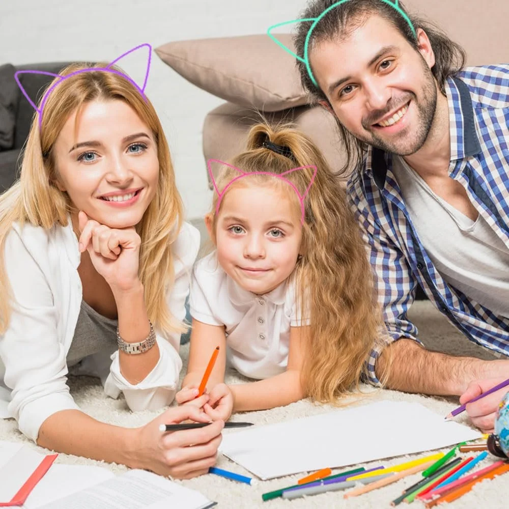 Набір обручів на голову з котячими вушками, 12 штук, фото №9 Набір обручів на голову з котячими вушками, 12 штук, фото №9