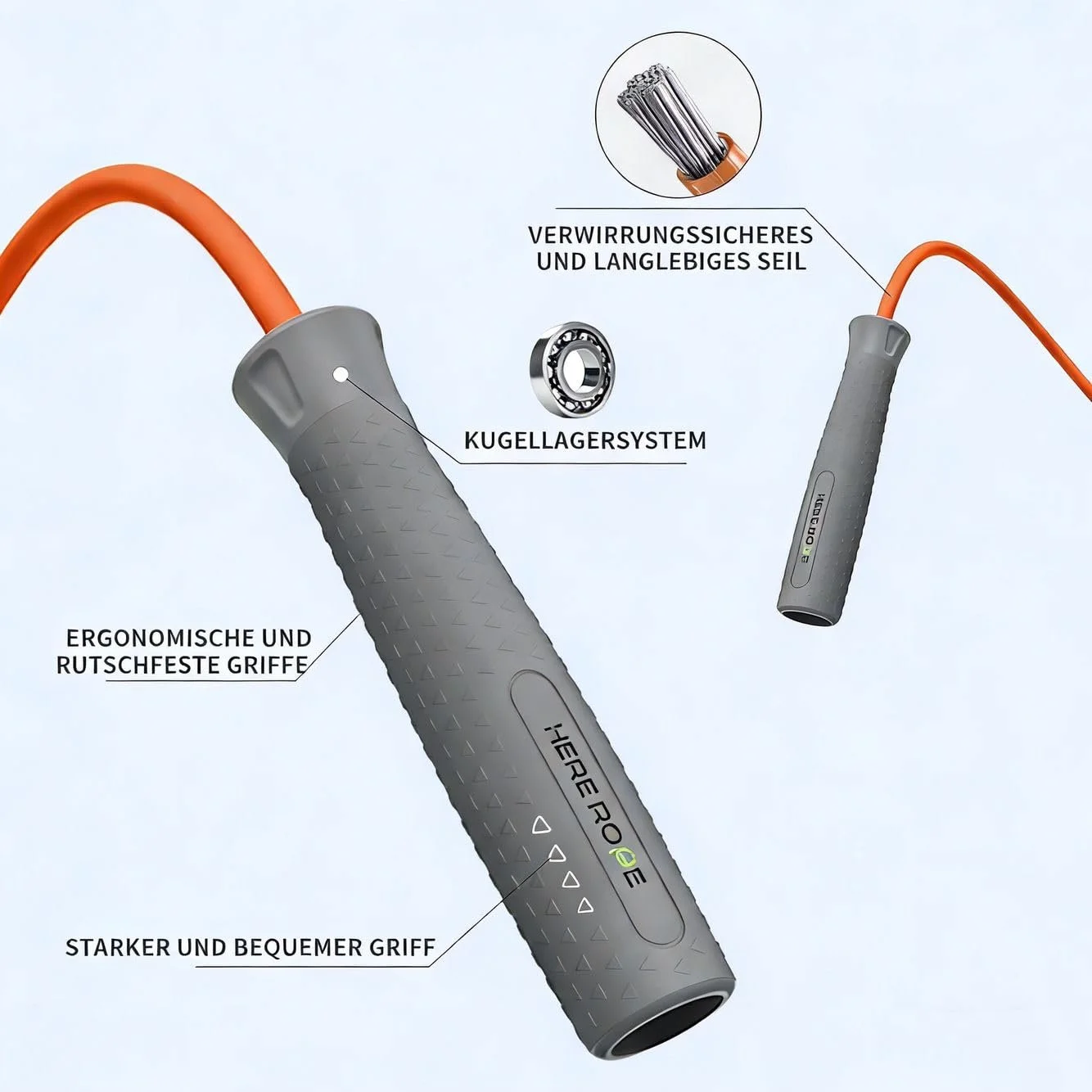 Скакалка Hererope Weighted обтяжена шнур 7 мм регульована, фото №5