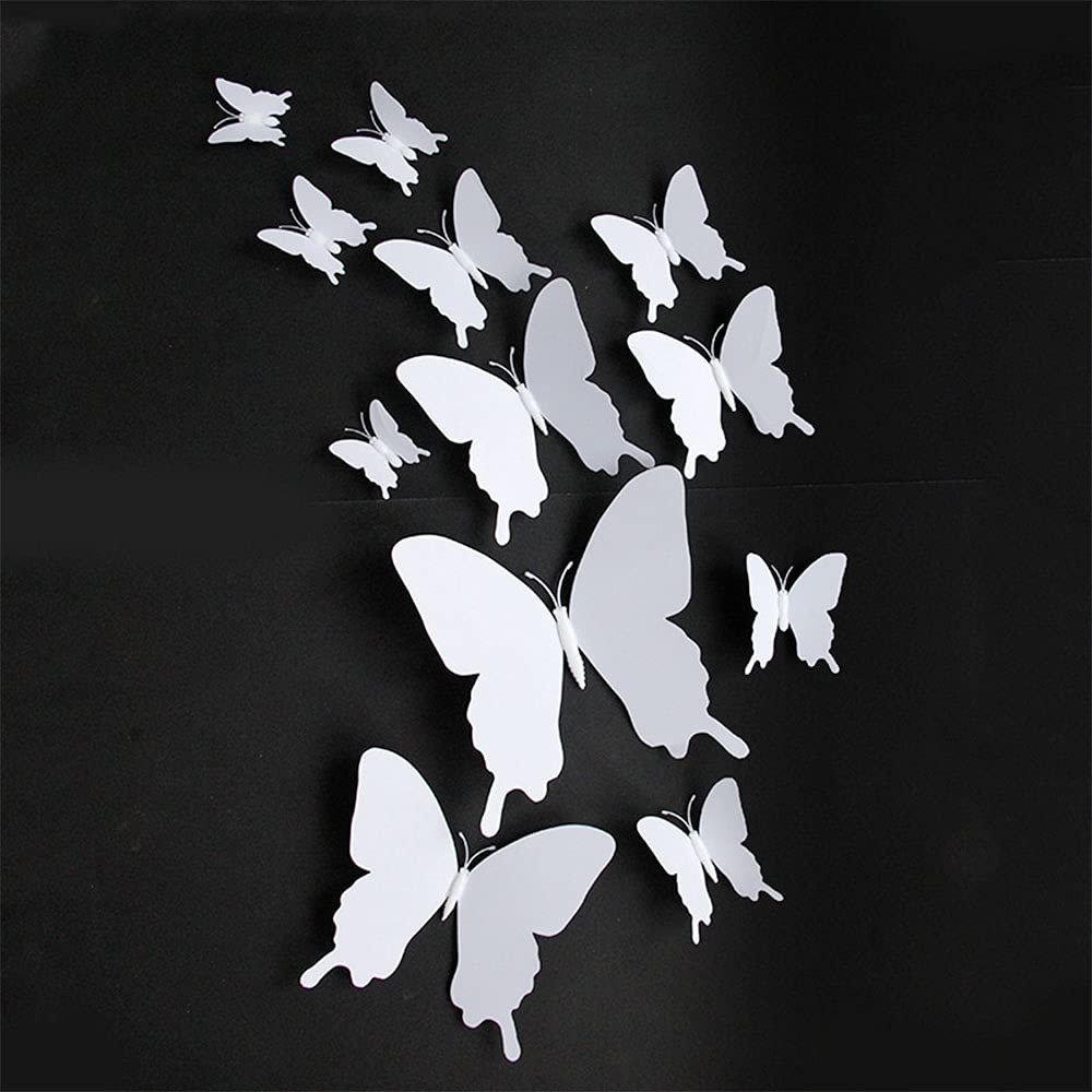3D наклейки на стену Бабочки Набор 24 шт Белый, фото №2
