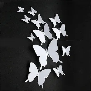 3D наклейки на стіну Метелики Набір 24 шт Білий synthetic.ua - Фото 1