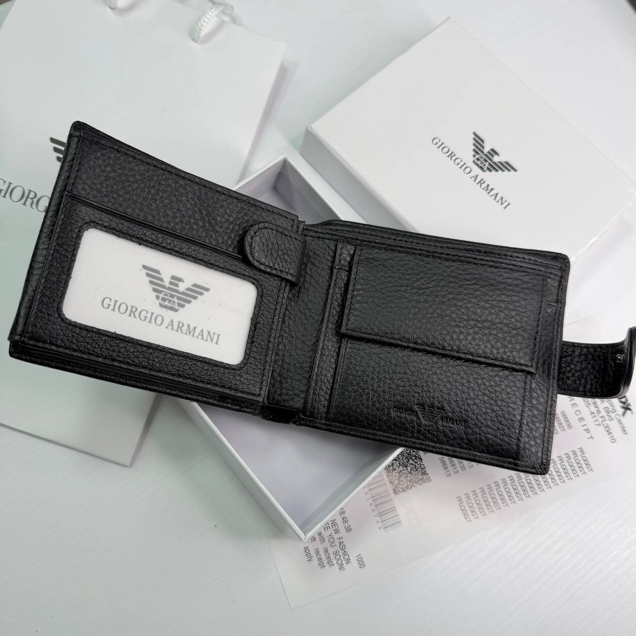 Чоловіче шкіряне портмоне Armani для документів, фото №2