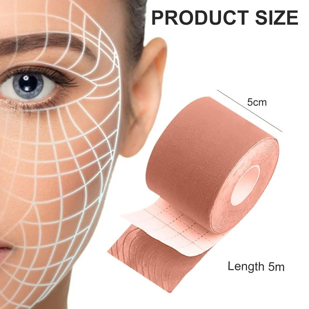 Лента для подтяжки лица Бежева, 2,5 см x 5 м, фото №2
