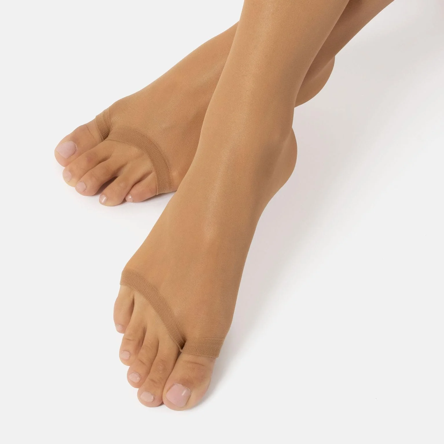 Чулки Calzitaly Без пальцев 2 пары, Тонкие женские чулки до колен для обуви с открытым носком, Чулки с открытым носком, 10 ден, Телесный цвет, Черный, Один размер, Сделано в Италии, фото №6