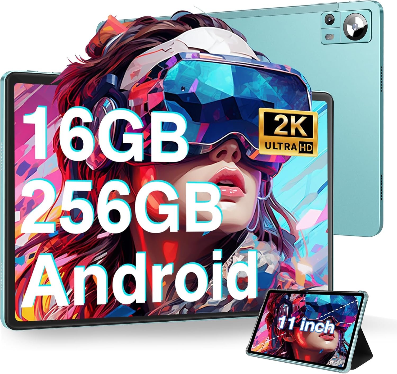 Планшет 11" 2K Dmoao D11 8+8/256Gb 8 ядер Android 13 8600 mAh Green, фото №1