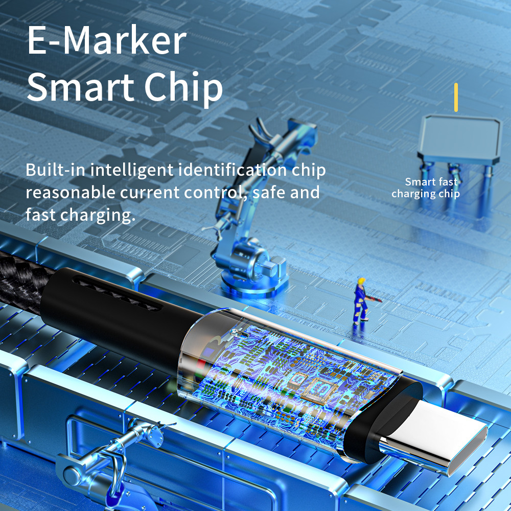 Зарядный кабель ESSAGER Sunset PD60W Type-C/Type C 1 метр PS, фото №3