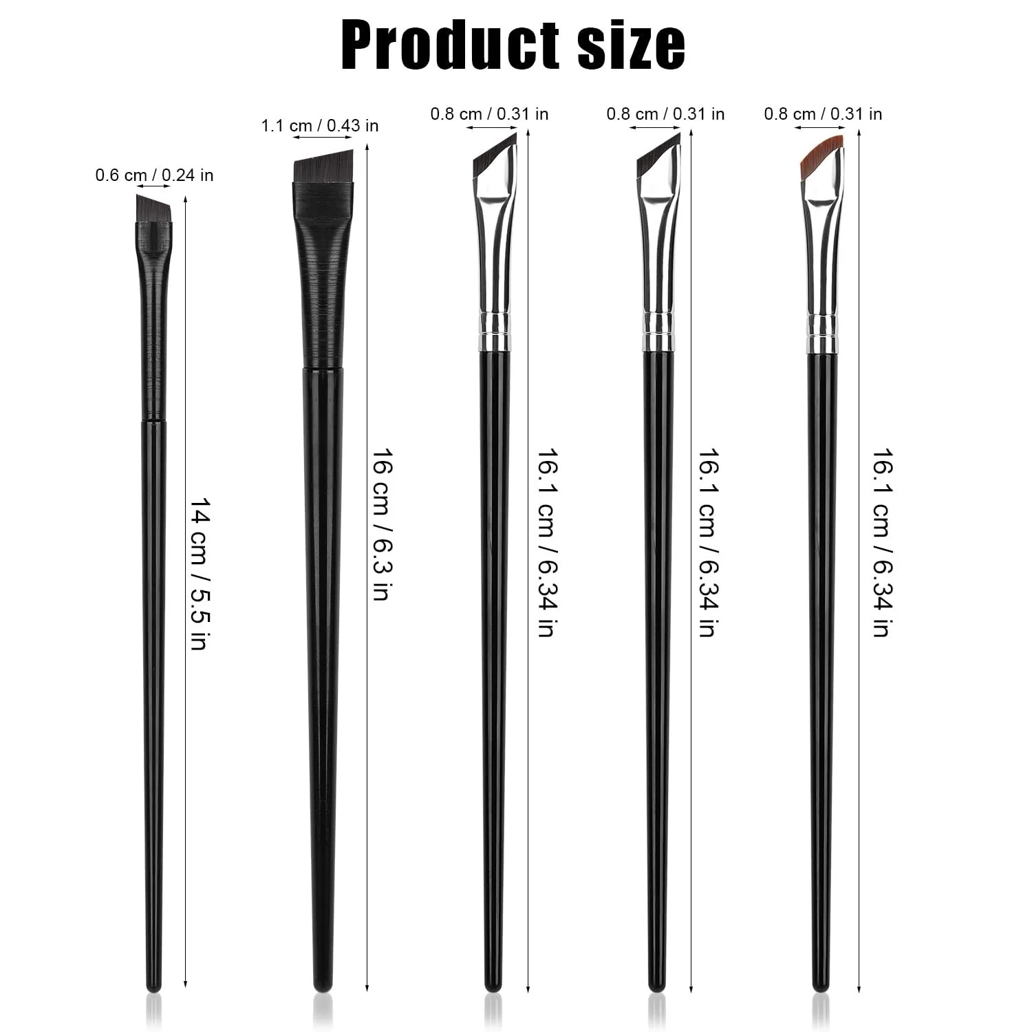 Кисти для подводки Multifunctional Angled Flat Fine Thin Eye, фото №2